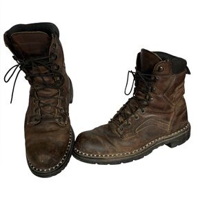 Redwing EH Brown Leather Work Boots 414 Meds 10 D